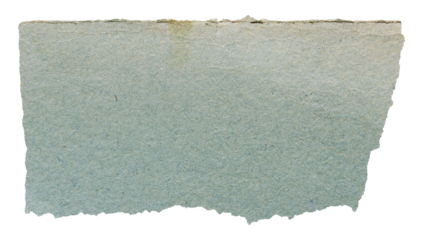 Scrap of faded vintage book page, old blue torn paper with copy space isolated for scrapbooking