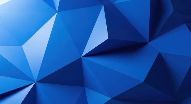 Abstract 3D polygon blue texture - Powered by Adobe