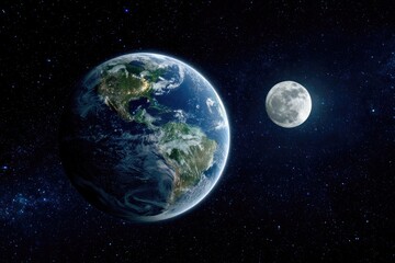 Earth and Moon in Space (4)