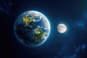 Earth and moon in space (1)