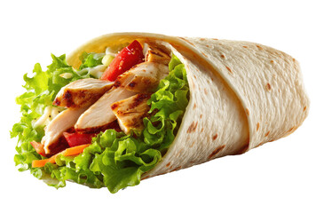 Grilled chicken wrap with fresh vegetables