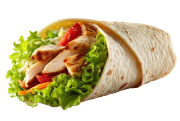 Grilled chicken wrap with fresh vegetables