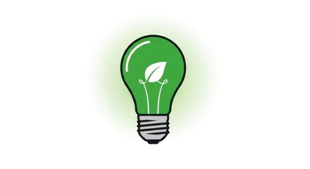 Green eco bulb glowing symbol