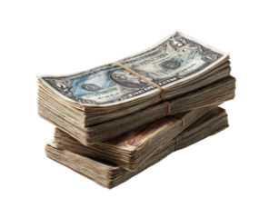 Stack of antique US dollar bills