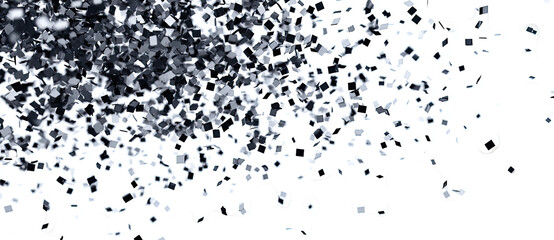 Fototapeta premium Abstract black and white confetti scattered, with irregular, organic shapes