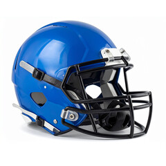 Fototapeta premium Blue football helmet for sports enthusiasts and athletes training, cut out 