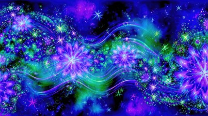 Abstract Floral Cosmic Design With Vibrant Colors