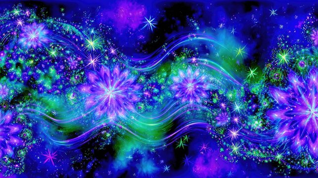 Abstract Floral Cosmic Design With Vibrant Colors