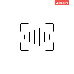 Black single sound recognition line icon, simple speech detection flat design infographic pictogram vector for app logo ads web button ui ux interface elements isolated on white background