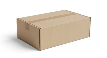 Brown cardboard box parcel isolated