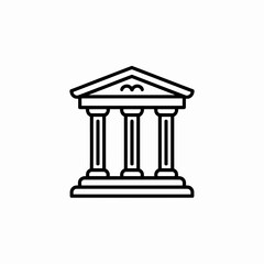 Bank Building Icon – Government Institution Classical Pillars Vector Illustration