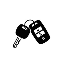 Car Key Icon – Vehicle Keychain and Remote Control Silhouette Vector