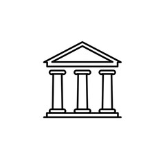 Fototapeta premium Bank Building Icon – Government Institution Classical Pillars Vector Illustration