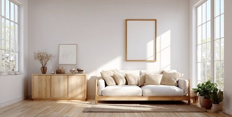 Fototapeta premium Modern minimalist living room (2)