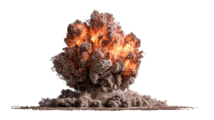 Massive explosion, billowing smoke and fire