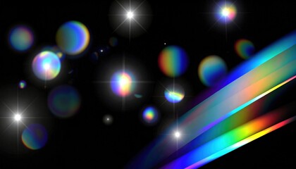 Abstract gradient with rainbow leaks and bokeh effect