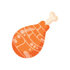 vector illustration of a stylized roasted turkey leg with a decorative pattern for a festive Thanksgiving holiday meal.