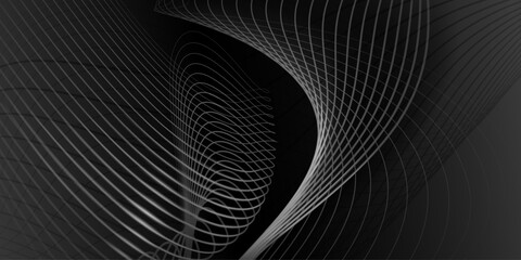 Grey curved lines forming a spiral pattern on a dark background, creating a sense of depth.