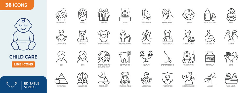 Child care icon set.