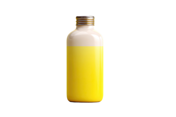 Creamy yellow bottle with light beige top