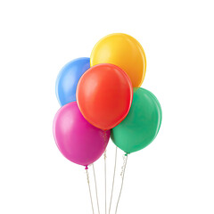 Colorful balloons clustered together