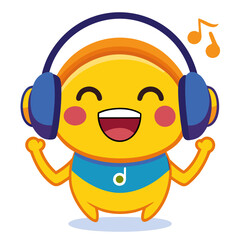 emoji with headphones