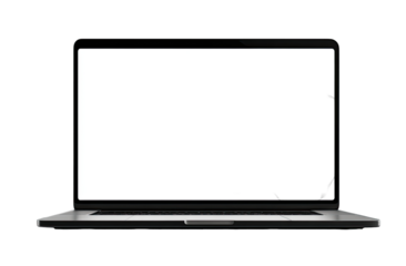 Laptop screen displaying a large, dark silhouette