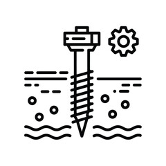 Icon of a screw anchor being installed into the ground © MSTASIA