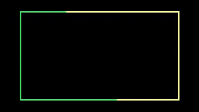 4k stock | Green and beige rectangular border webcam overlays with a black center for use in presentations, invitations, stationery, and graphic design projects. Great for framing text or images.