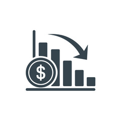 Financial chart showing dollar value decline