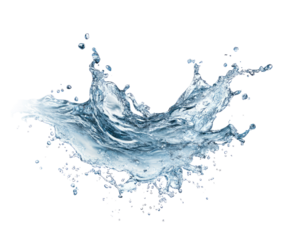 A dynamic water splash, icy blue hues