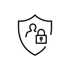 Personal data security and privacy protection icon