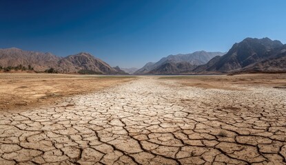 Arid landscape with cracked earth (1)