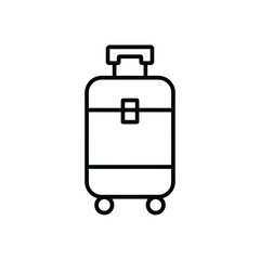 Simple outline icon of a rolling suitcase