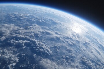 Earth from space, clouds and atmosphere