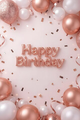 Happy Birthday Luxury Rose Gold & White