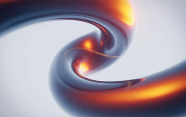Naklejka premium Abstract Twisted Metal Design A Contemporary Digital Artwork Showcasing Form and Light in Modern Graphic Style