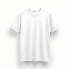Clean and versatile blank white t-shirt mockup, perfect for showcasing custom apparel designs and branding, offering a casual and comfortable style for various fashion presentations