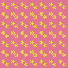 illustration of a five-petaled flower. yellow flower illustration. hand drawn flower. flower seamless pattern. Seamless Geometric Pattern.