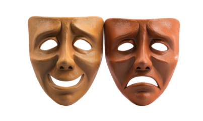Two sad theatrical masks