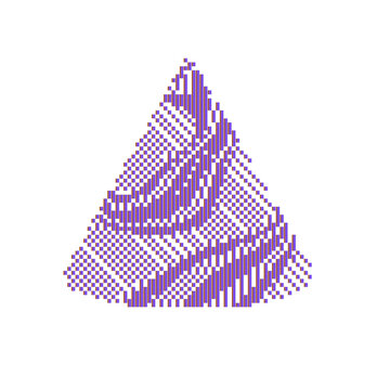 Purple pixel art. Abstract form. PNG