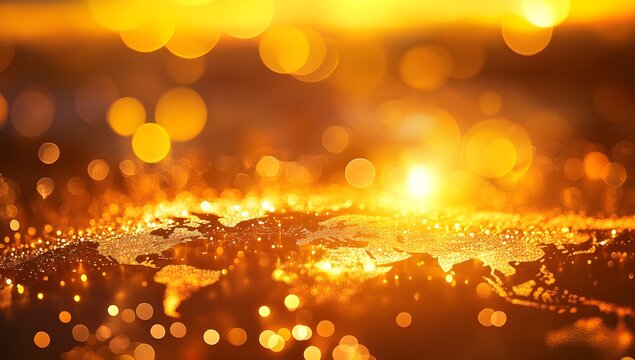 A global map with glowing connections between cities, representing the reach of technology and digital communication across diverse areas of the planet Earth. 