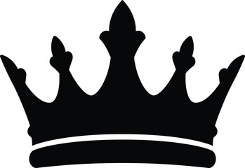 Elegant black crown vector illustration for royalty and luxury designs scalable eps