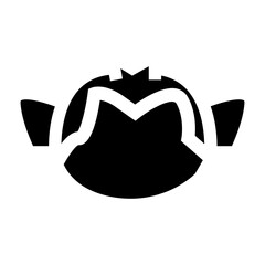 black silhouette of a monkey head vector