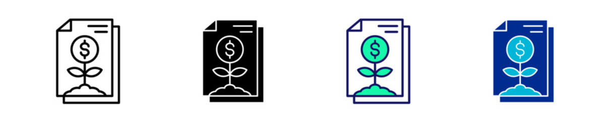 Plant  Icon Set Multiple Style Collection