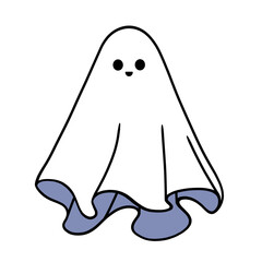 Halloween ghost vector illustration. Ghost character cartoon on transparent background. Ghost, cartoon, sticker, element, scary. 