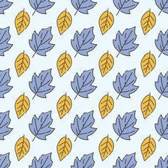 Seamless pattern with abstract flowers and leaves.
