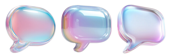 Icon Set of Trendy transparent speech bubbles offer a modern, innovative communication concept for your brand's message