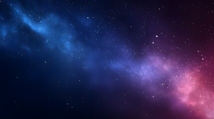 A vast expanse of space, streaked with vibrant nebulae, showcasing the interplay of deep blues and soft pinks, studded with countless distant stars.