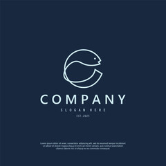 fish logo concept illustration design vector , for fish shop, sushi, restaurant.